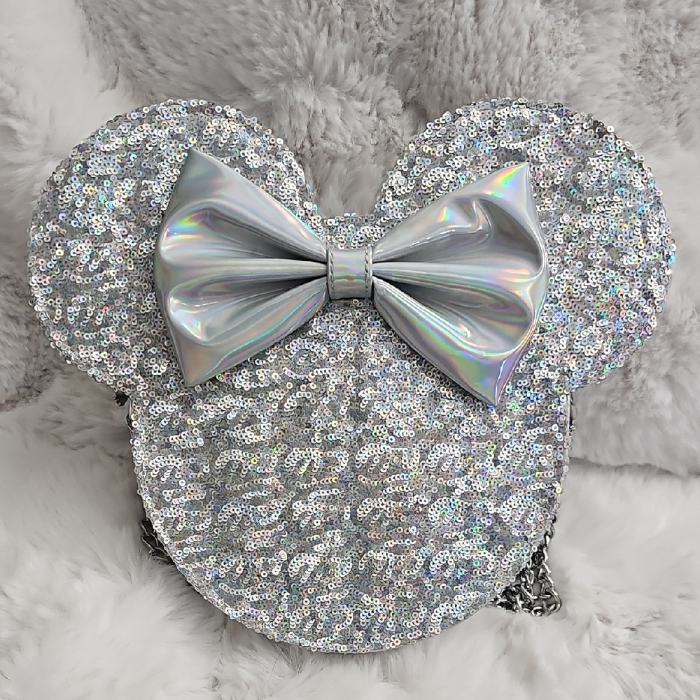 Disney Loungefly Holographic Silver Bag